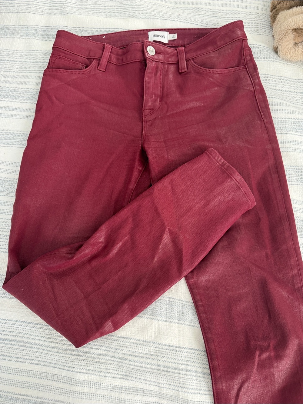 Hudson Wine Coated Skinny Jeans